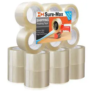 18 Rolls Extra-Wide Shipping & Packing Tape (3" x 110 yard/330' Each) - Moving & Adhesive Carton Sealing - 2.0mil Clear 18 Rolls Extra-Wide Shipping & Packing Tape (3" x 110 yard/330' Each) - Moving & Adhesive Carton Sealing - 2.0mil Clear
