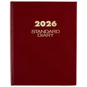 2026 Standard Daily Planner, 7-1/2" x 9-1/2", Medium, 12-Month, Hardcover, Red (SD3741326) 2026 Standard Daily Planner, 7-1/2" x 9-1/2", Medium, 12-Month, Hardcover, Red (SD3741326)