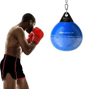 Water Aqua Bag, 21'' 180 Pound /18 110 Pound Heavy Punching Bag with Adjustable Metal Chain, Water Injection Hose, Boxing Training Bag for Adults Fitness, MMA Water Aqua Bag, 21'' 180 Pound /18 110 Pound Heavy Punching Bag with Adjustable Metal Chain, Water Injection Hose, Boxing Training Bag for Adults Fitness, MMA