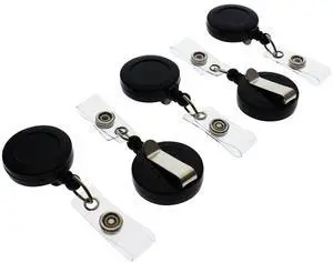 Bulk 100 Pack - Premium Retractable ID & Key-Card Badge Reels with Secure Metal Belt Clip and 34 Pull by Bulk 100 Pack - Premium Retractable ID & Key-Card Badge Reels with Secure Metal Belt Clip and 34 Pull by