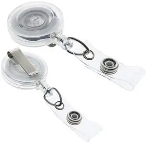 Bulk 100 Pack - Premium Retractable ID & Key-Card Badge Reels with Secure Metal Belt Clip and 34 Pull by Bulk 100 Pack - Premium Retractable ID & Key-Card Badge Reels with Secure Metal Belt Clip and 34 Pull by