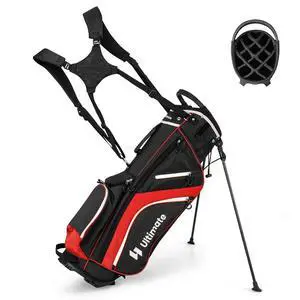 14-Way Golf Stand Bag, Portable Golf Bag w/ 6 Pockets,Cooler Bag & Waterproof Valuable Pocket, Rain Hood, Ergonomic Dual Strap System & Carrying Handles, 5 LBS Lightweight for Adults 14-Way Golf Stand Bag, Portable Golf Bag w/ 6 Pockets,Cooler Bag & Waterproof Valuable Pocket, Rain Hood, Ergonomic Dual Strap System & Carrying Handles, 5 LBS Lightweight for Adults