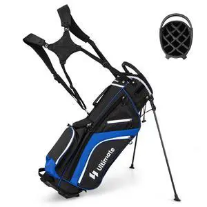 14-Way Golf Stand Bag, Portable Golf Bag w/ 6 Pockets,Cooler Bag & Waterproof Valuable Pocket, Rain Hood, Ergonomic Dual Strap System & Carrying Handles, 5 LBS Lightweight for Adults 14-Way Golf Stand Bag, Portable Golf Bag w/ 6 Pockets,Cooler Bag & Waterproof Valuable Pocket, Rain Hood, Ergonomic Dual Strap System & Carrying Handles, 5 LBS Lightweight for Adults