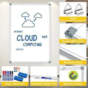 Magnetic Dry Erase White Board, Dry Erase Board for Wall 48" X 36" Aluminum Frame, Hanging Whiteboard for Home, School, Office, Kitchen Magnetic Dry Erase White Board, Dry Erase Board for Wall 48" X 36" Aluminum Frame, Hanging Whiteboard for Home, School, Office, Kitchen