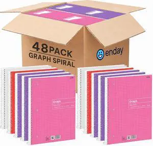 Quad Ruled Notebook Spiral with 70 Sheets White Paper - Set Includes: Blue, Black, Yellow, & Green Covers (48 Pack) Quad Ruled Notebook Spiral with 70 Sheets White Paper - Set Includes: Blue, Black, Yellow, & Green Covers (48 Pack)