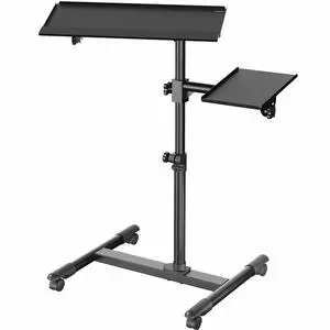 Black Mobile Keyboard Tray and Mouse Pad Cart, CART-KB1A | Freestanding, Ergonomic Typing Platform with Tilting Design and Height Adjustment Black Mobile Keyboard Tray and Mouse Pad Cart, CART-KB1A | Freestanding, Ergonomic Typing Platform with Tilting Design and Height Adjustment