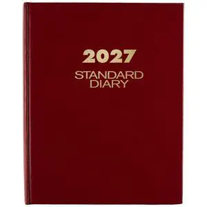 2027 Daily Planner, Standard Diary, 7.5" x 9.5" Journal, Hardcover, Red (SD3741327) 2027 Daily Planner, Standard Diary, 7.5" x 9.5" Journal, Hardcover, Red (SD3741327)