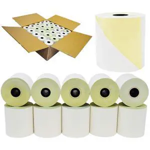 (Honey Comb Core) Two Ply Carbonless Rolls 3" X 90 Feet, White/Yellow (50 Rolls - 1 Case) Kitchen Printer Paper Rolls Required Printer Ribbon Sp700 or ERC 30/34/38 (Honey Comb Core) Two Ply Carbonless Rolls 3" X 90 Feet, White/Yellow (50 Rolls - 1 Case) Kitchen Printer Paper Rolls Required Printer Ribbon Sp700 or ERC 30/34/38