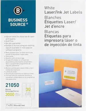 Mailing Laser Label, 1x2-5/8, 3000/PK, White, 4 Pack Mailing Laser Label, 1x2-5/8, 3000/PK, White, 4 Pack