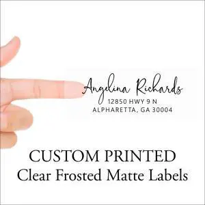 Personalized Clear Matte Return Address Labels for Wedding Envelopes, Custom Name Stickers for Business and Personal Mail (300, Signature Style) Personalized Clear Matte Return Address Labels for Wedding Envelopes, Custom Name Stickers for Business and Personal Mail (300, Signature Style)
