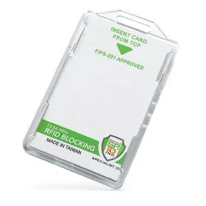 Bulk 20 Pack - RFID Blocking Badge Holder - Secure 2 Card Holder for Government, HSPD-12, CAC, TWIC, PIV, Smart Cards - Durable Hard Plastic, Dual Sided, RFID Badge Protection (Clear) Bulk 20 Pack - RFID Blocking Badge Holder - Secure 2 Card Holder for Government, HSPD-12, CAC, TWIC, PIV, Smart Cards - Durable Hard Plastic, Dual Sided, RFID Badge Protection (Clear)