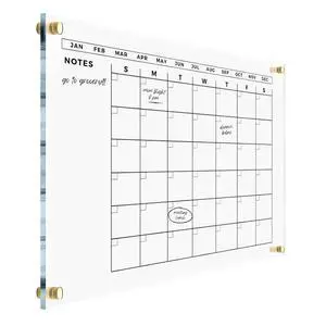 Large Acrylic Calendar with Gold Hardware - Dry Erase Monthly Acrylic Planner - Calendar 2026 Family Dry Erase Wall Calendar (24x18" (Regular) - Gold Standoff) Large Acrylic Calendar with Gold Hardware - Dry Erase Monthly Acrylic Planner - Calendar 2026 Family Dry Erase Wall Calendar (24x18" (Regular) - Gold Standoff)