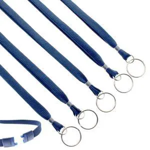 Bulk 100 Pack - Heavy Duty Breakaway Lanyards for Keys and ID Badges with Key Chain Split Ring - Break-Away Clasp and Keychain Keyring/Badge Holder Attachment (Dark Navy Blue) Bulk 100 Pack - Heavy Duty Breakaway Lanyards for Keys and ID Badges with Key Chain Split Ring - Break-Away Clasp and Keychain Keyring/Badge Holder Attachment (Dark Navy Blue)