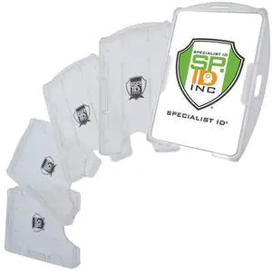 Bulk 50 Pack - Premium 2 Card ID Badge Holders - Rigid Hard Plastic - Vertical or Horizontal Orientation with Open Face by (Clear) Bulk 50 Pack - Premium 2 Card ID Badge Holders - Rigid Hard Plastic - Vertical or Horizontal Orientation with Open Face by (Clear)