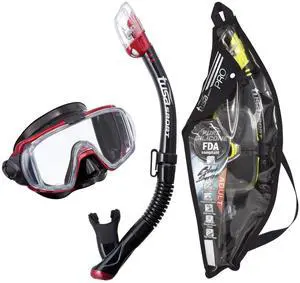 Sport Adult Visio Tri-Ex Black Series Mask and Dry Snorkel Combo Sport Adult Visio Tri-Ex Black Series Mask and Dry Snorkel Combo