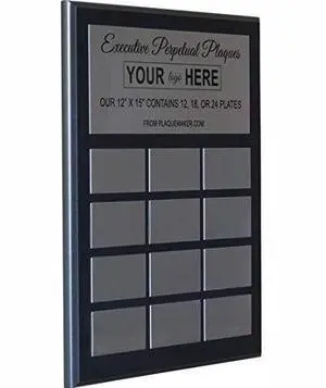 Perpetual Plaques - Great for Employee of the Month, Sponsered and Donated by Plaques and Sporting Awards. Order All Small Plates Now, or One at a Time Later (12 x 15" Executive) Perpetual Plaques - Great for Employee of the Month, Sponsered and Donated by Plaques and Sporting Awards. Order All Small Plates Now, or One at a Time Later (12 x 15" Executive)