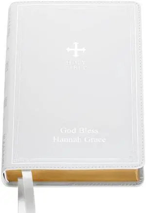 Personalized Catholic Bible - New & Old Testament - White - Gift of Faith - Customized with Message - 9.4" L x 6" W - Catholic Bible - White Cover Personalized Catholic Bible - New & Old Testament - White - Gift of Faith - Customized with Message - 9.4" L x 6" W - Catholic Bible - White Cover