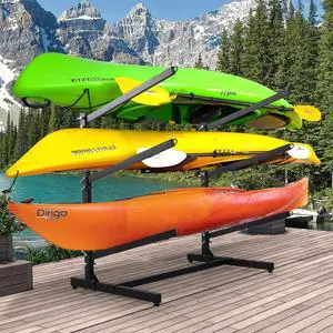 Kayak Storage Rack, Kayak Racks for Outdoor Storage: Heavy Duty Steel Adjustable Freestanding Stand for Canoes, Paddleboards, Surfboards - Ideal for Indoor, Outdoor, Garage, Shed, Dock Kayak Storage Rack, Kayak Racks for Outdoor Storage: Heavy Duty Steel Adjustable Freestanding Stand for Canoes, Paddleboards, Surfboards - Ideal for Indoor, Outdoor, Garage, Shed, Dock