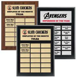 Perpetual Plaque, Custom Employee of the Month Appreciation Award (18 Plate (12x15")) Perpetual Plaque, Custom Employee of the Month Appreciation Award (18 Plate (12x15"))