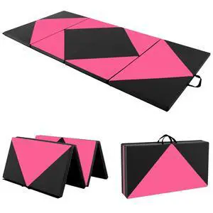 4'x8' Gymnastics Mat, 2" Thick Folding Tumbling Mat with Carrying Handles, Foldable Gym Mat with Hook and Loop Fastener, Cheer Mats for Kids Adults Home Exercise Aerobics Fitness 4'x8' Gymnastics Mat, 2" Thick Folding Tumbling Mat with Carrying Handles, Foldable Gym Mat with Hook and Loop Fastener, Cheer Mats for Kids Adults Home Exercise Aerobics Fitness