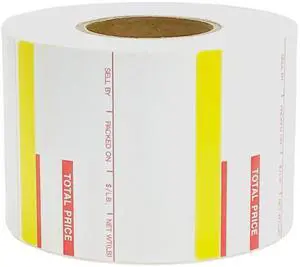 ISHIDA 1828 Printing Scale Label, AC, Astra, RED/Yellow UPC 64mm x 59mm, 625 Per Roll, 12 Rolls per Case ISHIDA 1828 Printing Scale Label, AC, Astra, RED/Yellow UPC 64mm x 59mm, 625 Per Roll, 12 Rolls per Case