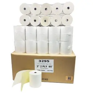 (40 Rolls) 3" X 95 Feet 2Ply Carbonless Rolls (Made in USA) White/Yellow Receipt Paper POS Cash Register Two Ply White/Canary for SP700 SP2000 UP389 Omni 480 TMU 220 250 Require Ribbons ERC30/34/38 (40 Rolls) 3" X 95 Feet 2Ply Carbonless Rolls (Made in USA) White/Yellow Receipt Paper POS Cash Register Two Ply White/Canary for SP700 SP2000 UP389 Omni 480 TMU 220 250 Require Ribbons ERC30/34/38
