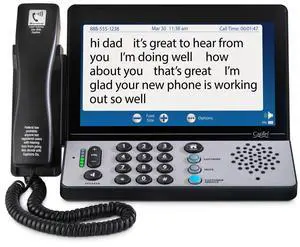 CapTel 2400iSPNBT Captioned Telephone, Large Touch Screen Phone for Hard of Hearing with Answering Machine, Powerful Speakerphone, Volume Booster up to 40dB, Hearing Aid Compatible CapTel 2400iSPNBT Captioned Telephone, Large Touch Screen Phone for Hard of Hearing with Answering Machine, Powerful Speakerphone, Volume Booster up to 40dB, Hearing Aid Compatible