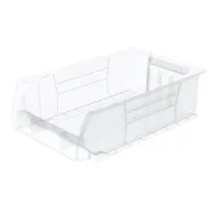 30280 Super-Size AkroBins Plastic Storage Bins, Space-Saving Stackable Bins for Garage, Classroom, Warehouse Organization, 20" L x 12" W x 6" H, Clear, 4-Pack 30280 Super-Size AkroBins Plastic Storage Bins, Space-Saving Stackable Bins for Garage, Classroom, Warehouse Organization, 20" L x 12" W x 6" H, Clear, 4-Pack