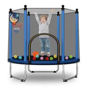 48" Toddler Trampoline for Kids,Indoor & Outdoor Kids Trampoline with Safety Enclosure Net,Gifts for Birthday with Basketball Hoop, Gifts for Boy and Girl, Age 3-8 48" Toddler Trampoline for Kids,Indoor & Outdoor Kids Trampoline with Safety Enclosure Net,Gifts for Birthday with Basketball Hoop, Gifts for Boy and Girl, Age 3-8