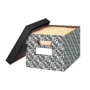 4-Pack Brocade Design, Medium Duty File Storage Boxes with Lids, FastFold Assembly, Letter/Legal, STOR/FILE, (0022705) 4-Pack Brocade Design, Medium Duty File Storage Boxes with Lids, FastFold Assembly, Letter/Legal, STOR/FILE, (0022705)