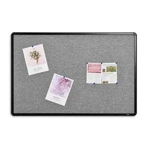 Fabric Bulletin Board with Black Frame, 3' x 2' Wall Mounted Fabric Message Board for Home Office and Classroom Fabric Bulletin Board with Black Frame, 3' x 2' Wall Mounted Fabric Message Board for Home Office and Classroom