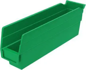 30110 Plastic Shelf Bins, Heavy Duty Storage Bins for Garage, Closet, and Drawer Organization, 12-Inch x 3-Inch x 4-Inch, Green, 24-Pack 30110 Plastic Shelf Bins, Heavy Duty Storage Bins for Garage, Closet, and Drawer Organization, 12-Inch x 3-Inch x 4-Inch, Green, 24-Pack