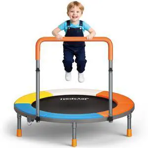 36-Inch Toddler Trampoline with Foam Handle, 3FT Foldable Mini Rebounder | ASTM & CPSIA Certified, KidsTrampoline with Adjustable Bar, 100 lbs Capacity, Quiet Elastic Bands, Indoor Outdoor & Ages 3-6 36-Inch Toddler Trampoline with Foam Handle, 3FT Foldable Mini Rebounder | ASTM & CPSIA Certified, KidsTrampoline with Adjustable Bar, 100 lbs Capacity, Quiet Elastic Bands, Indoor Outdoor & Ages 3-6