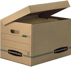 12-Pack Recycled Basic-Duty Flip-Top Lid File Box, Letter/Legal | Tame everyday paperwork with affordable file boxes, lift-off lids, and reinforced handles for simple record storage 12-Pack Recycled Basic-Duty Flip-Top Lid File Box, Letter/Legal | Tame everyday paperwork with affordable file boxes, lift-off lids, and reinforced handles for simple record storage