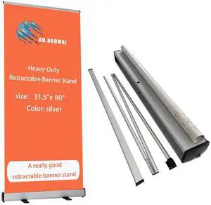 31 ½"x80 Heavy Duty Retractable Roll Up Banner Standfor business trade show,store sign display Stand with Padded Canvas Bag (Stand Only) 31 ½"x80 Heavy Duty Retractable Roll Up Banner Standfor business trade show,store sign display Stand with Padded Canvas Bag (Stand Only)