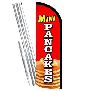 Mini Pancakes Premium Windless Feather Banner Flag Kit (Flag, Pole, & Ground Mt) Mini Pancakes Premium Windless Feather Banner Flag Kit (Flag, Pole, & Ground Mt)