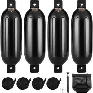 Boat Fenders, 5.5" x 20" Boat Bumpers for Docking, Inflatable Ribbed Fender with Center Holes, Marine Boat Dock Fender Bumper with Air Pump Boat Fenders, 5.5" x 20" Boat Bumpers for Docking, Inflatable Ribbed Fender with Center Holes, Marine Boat Dock Fender Bumper with Air Pump