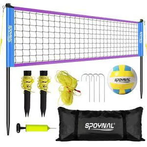Portable Volleyball Net for Backyard, 20/32 FT, Adjustable Height | Adjusts to 8, 7.8 and 7.4 FT; includes volleyball, pump, boundary line and carry bag for beach, grass and outdoor play Portable Volleyball Net for Backyard, 20/32 FT, Adjustable Height | Adjusts to 8, 7.8 and 7.4 FT; includes volleyball, pump, boundary line and carry bag for beach, grass and outdoor play