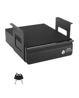 Under Desk Lockable Slide Out Drawer, 13 inch Under Desk Pull-out Drawer for Sit Stand Workstation, Secure Under Counter Drawers for Home Office Storage Organizer, Black Under Desk Lockable Slide Out Drawer, 13 inch Under Desk Pull-out Drawer for Sit Stand Workstation, Secure Under Counter Drawers for Home Office Storage Organizer, Black