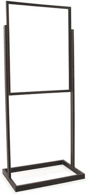 Industrial Metal Sign Holder, 22x28, 56in H | Poster frame on heavy-duty floor-standing base, professional-grade matte black finish for durable & stylish retail signage Industrial Metal Sign Holder, 22x28, 56in H | Poster frame on heavy-duty floor-standing base, professional-grade matte black finish for durable & stylish retail signage