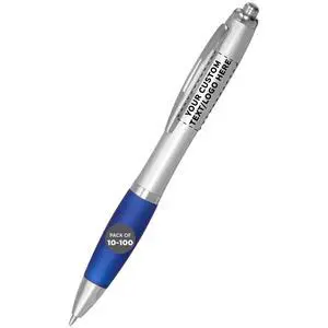 Personalized Ballpoint Pens with Rubber Grip and Click Button, Pack of 100 by - Ergonomic Design, Ideal for Bulk Office Supplies & Trade Shows Blue Personalized Ballpoint Pens with Rubber Grip and Click Button, Pack of 100 by - Ergonomic Design, Ideal for Bulk Office Supplies & Trade Shows Blue