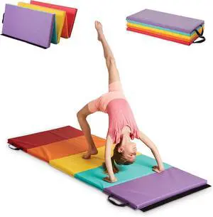 Tumbling Mat for Kids, 5-Panel Thick 1.25" Foldable Exercise Mat for Yoga, Pilates, Stretching, Folding Gymnastics Mats at Home, Gym Workout Tumbling Mat for Kids, 5-Panel Thick 1.25" Foldable Exercise Mat for Yoga, Pilates, Stretching, Folding Gymnastics Mats at Home, Gym Workout