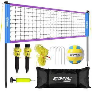 Portable Volleyball Net for Backyard, 20/32 FT, Adjustable Height | Adjusts to 8, 7.8 and 7.4 FT; includes volleyball, pump, boundary line and carry bag for beach, grass and outdoor play Portable Volleyball Net for Backyard, 20/32 FT, Adjustable Height | Adjusts to 8, 7.8 and 7.4 FT; includes volleyball, pump, boundary line and carry bag for beach, grass and outdoor play