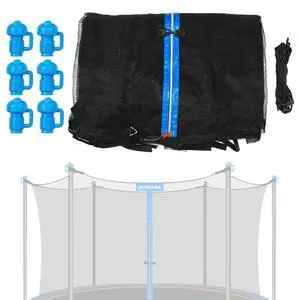 Trampoline Enclosure Net with Pole Cap, Replacement Safety Enclosure Net for 6 Straight Poles Round Trampoline, Breathable and Weather-Resistant Trampoline Enclosure Net with Pole Cap, Replacement Safety Enclosure Net for 6 Straight Poles Round Trampoline, Breathable and Weather-Resistant