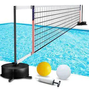 Portable Pool Volleyball Net System -4th of July Celebration Adjustable 16.5-26.5FT Length Net Includes 2 Water Volleyballs, Heavy-Duty Water-Filled Base Perfect for Pickleball, Tennis & Pool Games Portable Pool Volleyball Net System -4th of July Celebration Adjustable 16.5-26.5FT Length Net Includes 2 Water Volleyballs, Heavy-Duty Water-Filled Base Perfect for Pickleball, Tennis & Pool Games