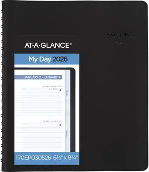 2026 Appointment Book Planner, Daily, 6-1/2" x 8-3/4", Medium, The Action Planner, Black (70EP030526) 2026 Appointment Book Planner, Daily, 6-1/2" x 8-3/4", Medium, The Action Planner, Black (70EP030526)
