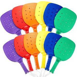 Plastic Paddleball Racket PE Equipment for Elementary School with Lanyard Classes Equipment, 15.2 x 7.5 Inches Plastic Paddleball Racket PE Equipment for Elementary School with Lanyard Classes Equipment, 15.2 x 7.5 Inches