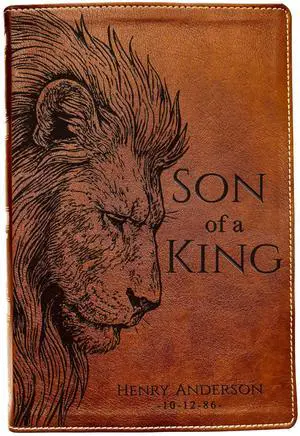 Personalized NKJV Wide-Margin Bible, Son of a King Lion Design, Custom Engraved Name, Christian Gift, Baptism Gift, Bible Gift for Him Personalized NKJV Wide-Margin Bible, Son of a King Lion Design, Custom Engraved Name, Christian Gift, Baptism Gift, Bible Gift for Him