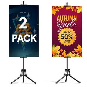 Poster Stand Tripod, Adjustable Height 80" Double Sided Display with Bag | sturdy metal frame, 360° visual, fits 61.6" boards, easy assembly, foldable & lightweight, for malls, weddings Poster Stand Tripod, Adjustable Height 80" Double Sided Display with Bag | sturdy metal frame, 360° visual, fits 61.6" boards, easy assembly, foldable & lightweight, for malls, weddings