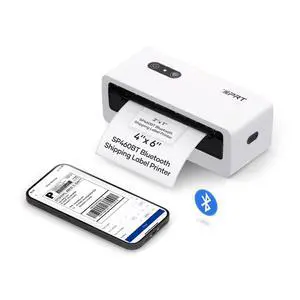 Thermal Label Printer, Bluetooth 4x6 Shipping Label Printer, White | Built for Small Business Shipping, Ink-Free Printing, Compact Design, Mobile & Computer Compatible Thermal Label Printer, Bluetooth 4x6 Shipping Label Printer, White | Built for Small Business Shipping, Ink-Free Printing, Compact Design, Mobile & Computer Compatible